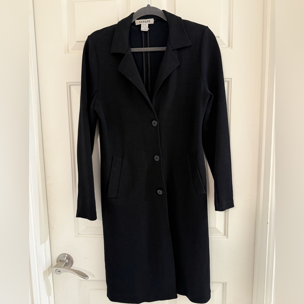 Alfani Wool Blend Long Coat Duster Dress with pockets Made in Italy
